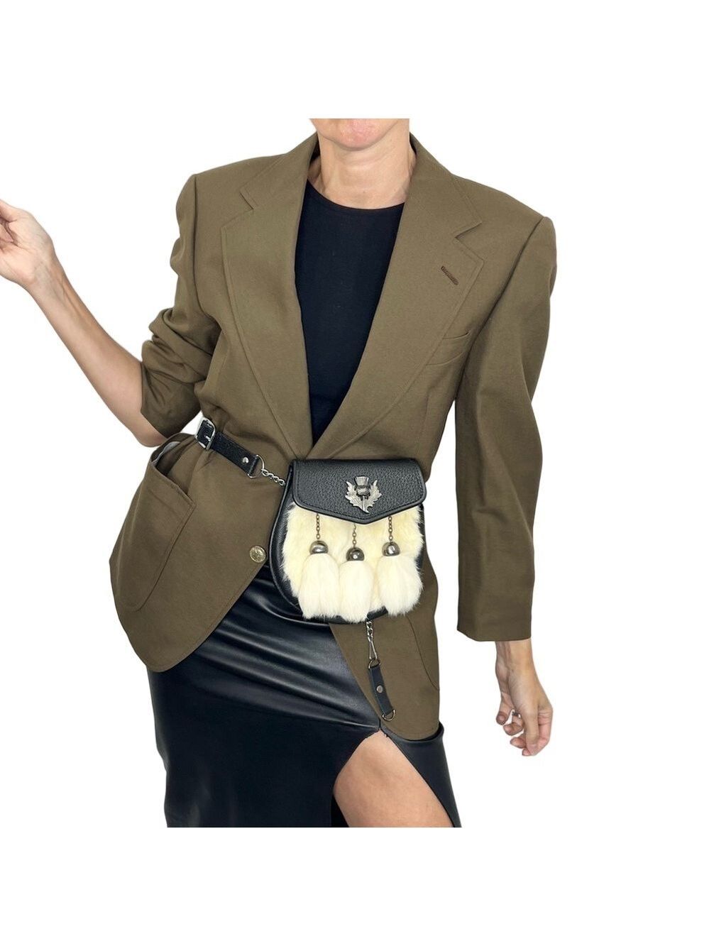 Vtg 60s 70s union made 100% wool DAKS taupe brown oversized blazer jacket 40